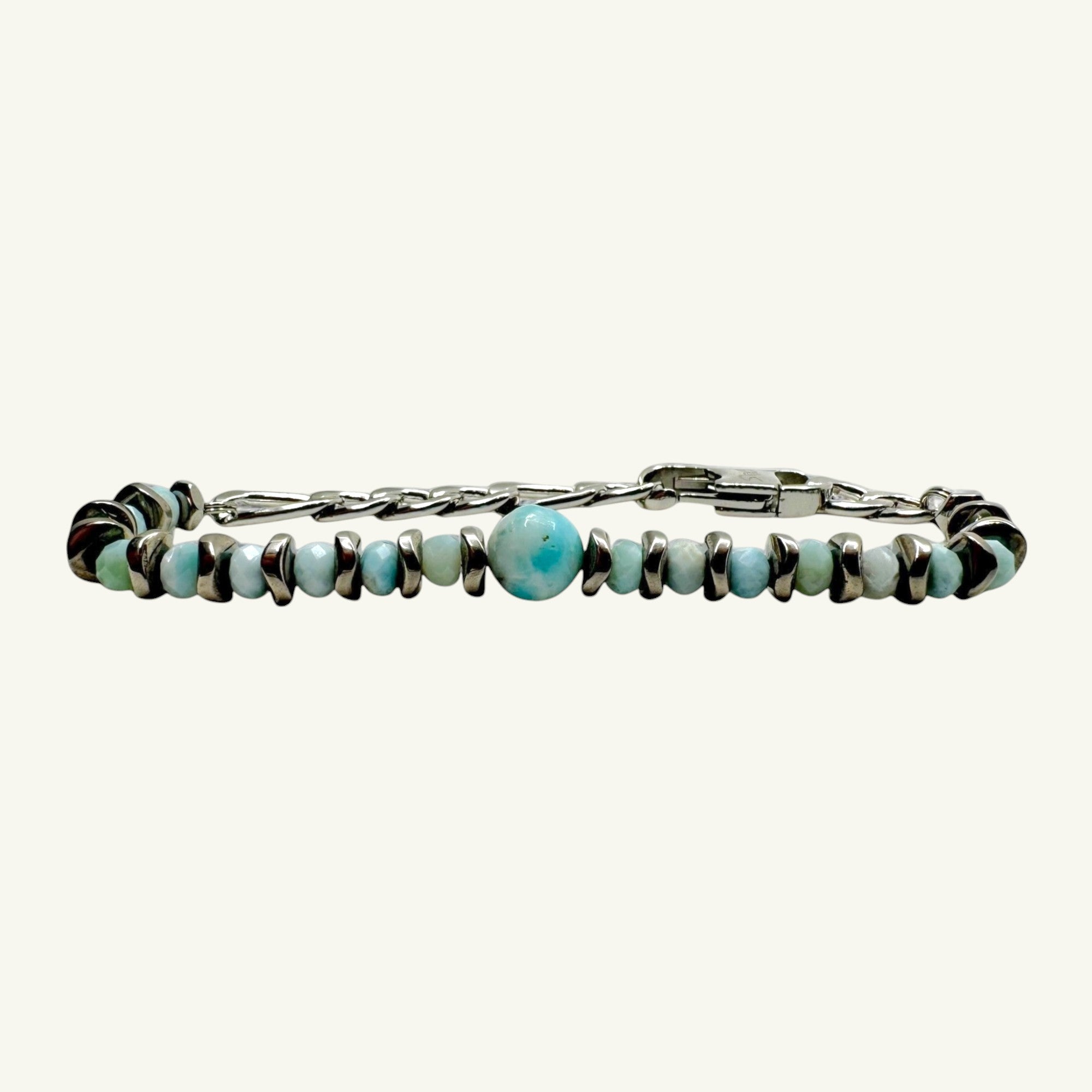 Bracciale larimar sfaccettato Sharifa Crystals